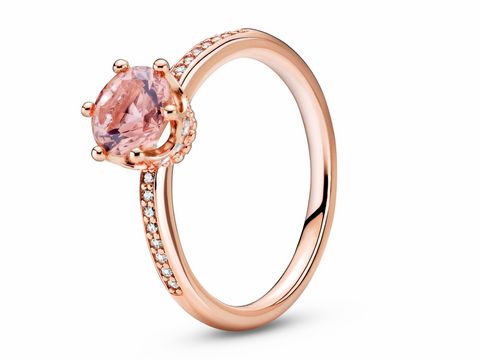 Pandora - Ring - Rosa funkelnde Krone - Silber - Roségold - 188289C01-52 - Gr. 52