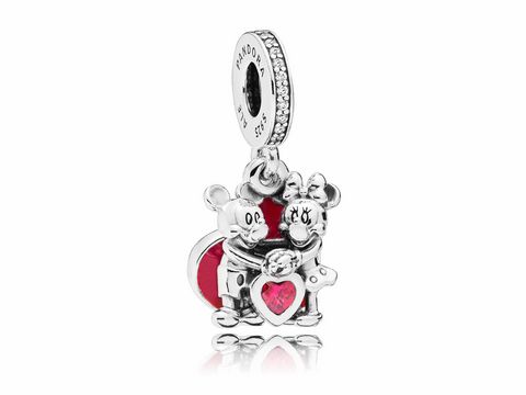 PANDORA 797769CZR Disney - Minnie & Mickey With Love - Charm - Silber + Zirkonia