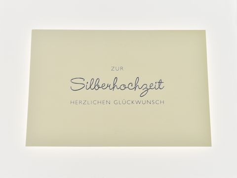 Hochzeitskarte - Silberne Schrift auf Strukturpapier - elegant