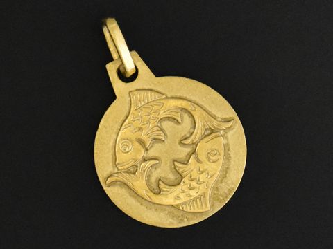 Fische - 333 Gold Anhänger - STERNZEICHEN - 12 mm