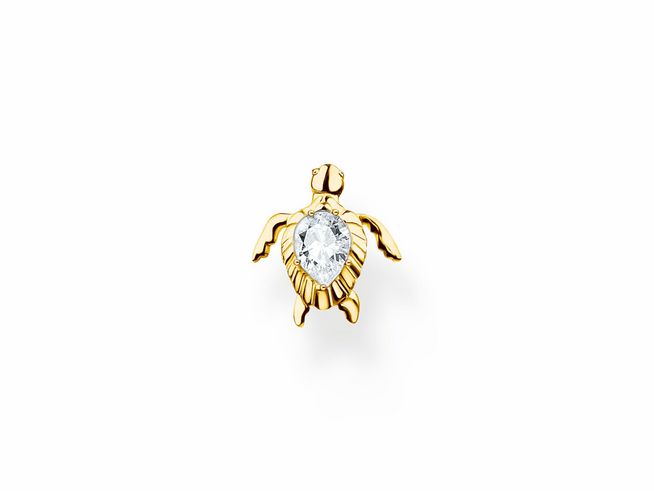 Thomas Sabo Ohrstecker 1 Stück H2235-414-14 Schildkröte Sterling Silber - vergoldet Gelbgold - Zirkonia