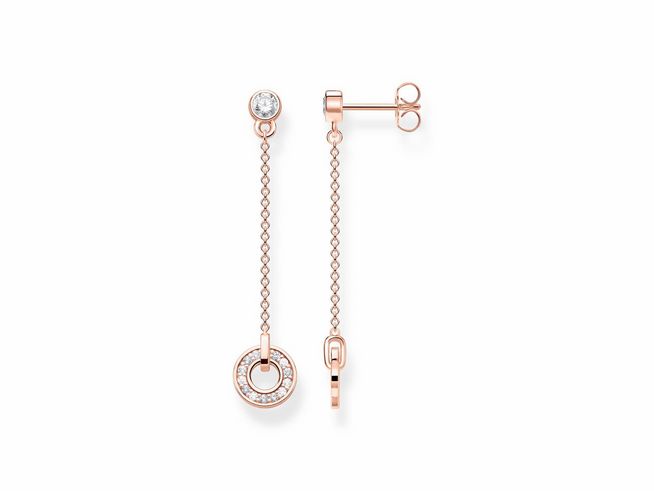 Thomas Sabo H2063-416-14 Ohrringe - Silber vergoldet Roségold + Zirkonia - weiß -