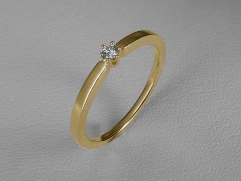 Verlobungsring - Gold Ring - Brillant 0,05 ct. W/Si - Gr. 48 - 585 Gold