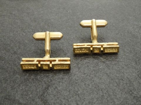 Manschettenknöpfe 70 er look - vergoldet - Design - cufflinks