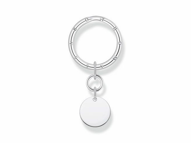 Thomas Sabo Gravur Schlüsselring mit Kreisanhänger KR15-637-21 Silber - geschwärzt