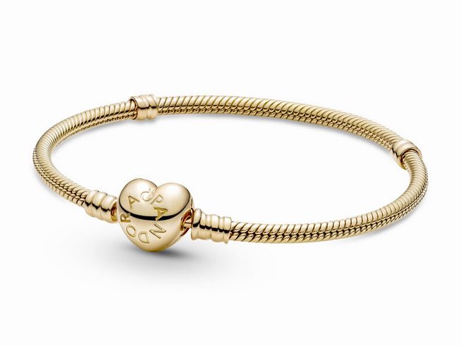 Pandora Gold 585 - 559522C00-17 Armband mit &#10084 Herzverschluß - 17 cm