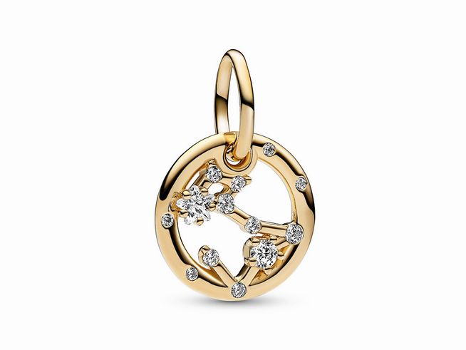 Pandora 762724C01 - Sternzeichen Fische Charm-Anhänger - Gelbgold Vergoldung - Zirkonia