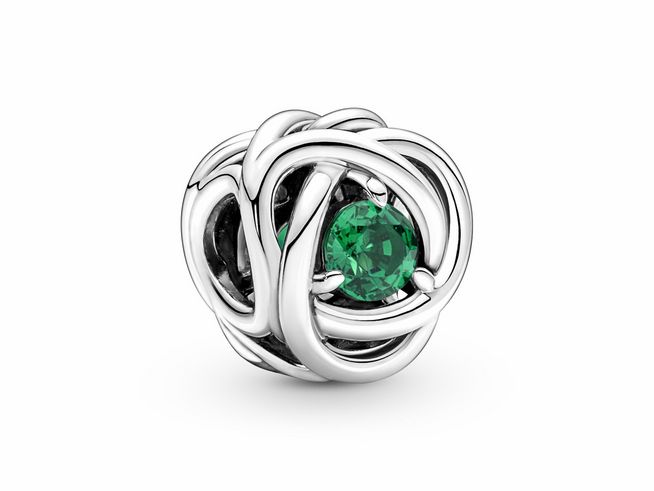 Pandora grüner Eternity Kreis Charm - 790065C08 - Silber - Kristall - Grün