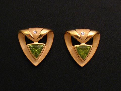 Ohrringe - Gold - Peridot & Zirkonia