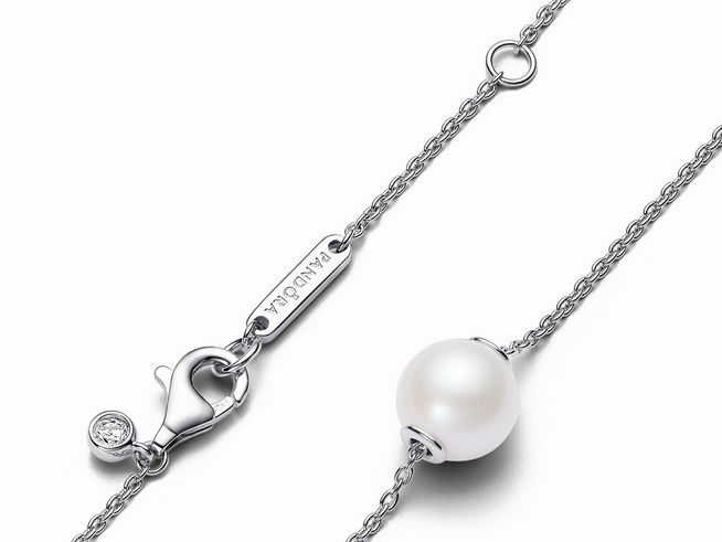 Pandora 393167C01-45 - Zuchtperle Collier-Halskette - Silber - Steinmix Weiß - 45 cm