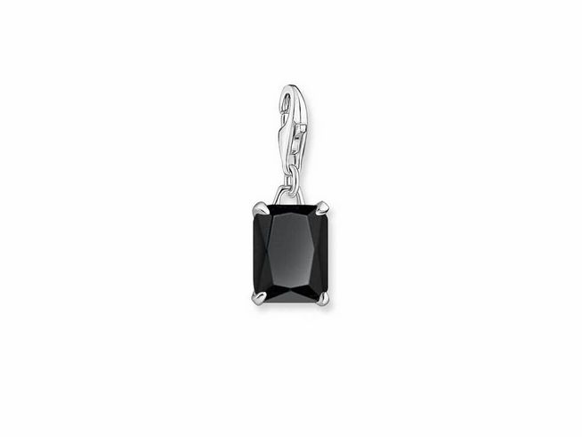 Thomas Sabo Charms-Anhänger - 1870-024-11 Oktagon-Schliff - Sterling Silber + Onyx schwarz