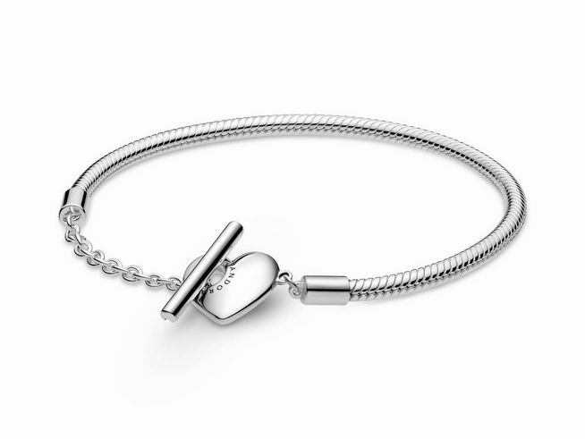 Pandora Armband - 599285C00-18 - Armband Silber Schlangenkette mit T-Verschluß - Herz - 18 cm