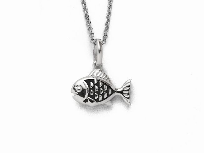 DUR Schmuck K2740 - Sterling Silber Kette Fisch 2.0 dunkel - 42 cm