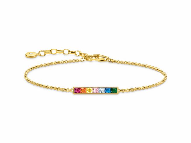 Thomas Sabo A2068-996-7-L19V - Armband - Sterling Silber verg. Gelbgold + Zirkonia - Rainbow - Regenbogen - 23 cm