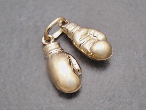 Boxhandschuhe Paar - Anhänger - Gelbgold 333 - BOXING