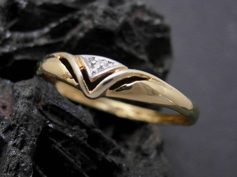 Gold Ring - elegant - Gold 585 bicolor - Diamant - Goldring - Gr. 57,5