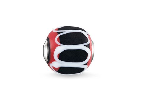 Thomas Sabo - Karma Bead K0256-017-11 - Glas-Bead Schwarz, Rot, Weiß