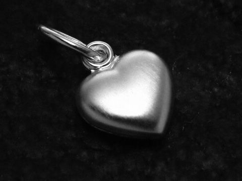 Herz Anhänger mattiert + poliert Sterling Silber 8 mm