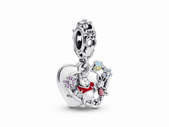 Pandora - Disney Winnie Puuh & Ferkel Doppelter Charm-Anhänger - 792214C01 - Sterling Silber + gemischte Emaille - Mehrfarbig