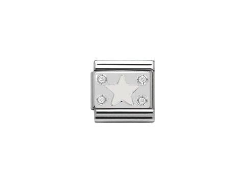 Nomination Classic 330306 04 - Plakette Stern WEISS - SilverShine - Zirkonia