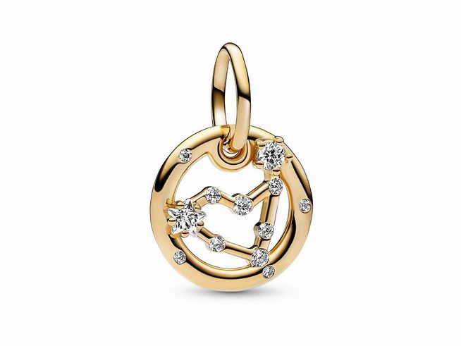 Pandora 762720C01 - Sternzeichen Steinbock Charm-Anhänger - Gelbgold Vergoldung - Zirkonia