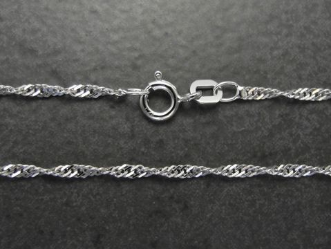 70 cm Sterling Silber Kordelkette - Singapurkette - 1,8 mm - diamantiert