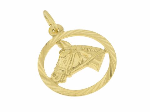 Pferdekopf - Anhänger - 585 Gold - Reitsport - ca. 2,1 cm