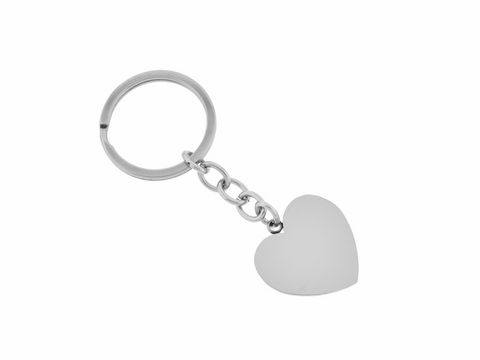 Schlüsselanhänger - Herz Gravurplatte - Edelstahl - 8,5 cm