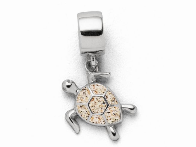 DUR Schmuck F288 - Sterling Silber Charm Schildkröte Strandsand - Strandsand -