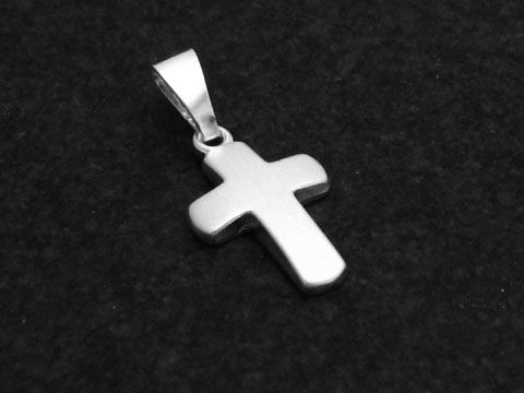 Anhänger Sterling Silber Kreuz klein seidenmatt