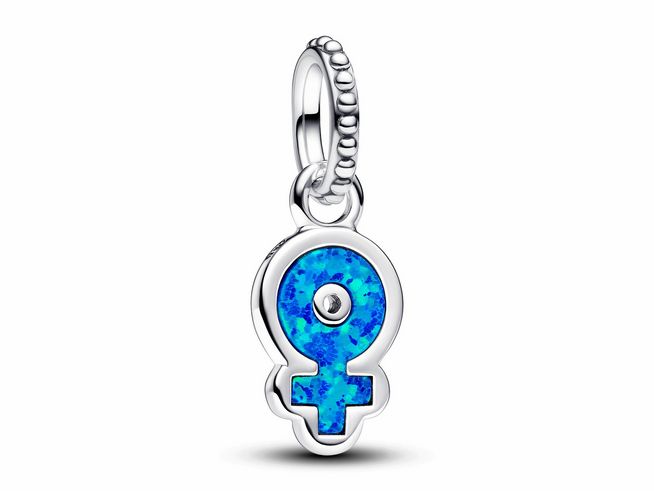 Pandora 793181C01 - Starke Frauen Schillernder Charm-Anhänger - Silber - syn. Opal Blau