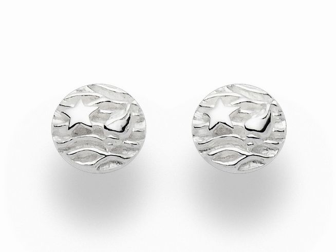 DUR Schmuck O5077 - Sterling Silber Ohrringe Ohrstecker Strandwellen -