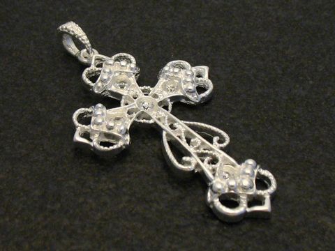 Silber Kreuz mit Zirkonia - Anhänger Sterling Silber