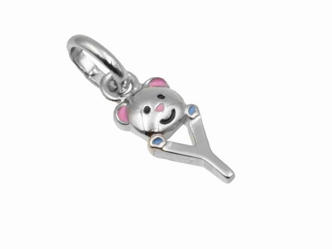 Anhänger Teddy Buchstabe Y - 925 Sterling Silber - poliert - rhodiniert