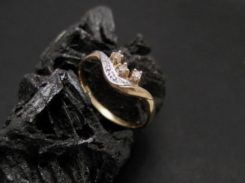 Gold Ring - filigran - Gold 333 - Diamant - Gr. 52