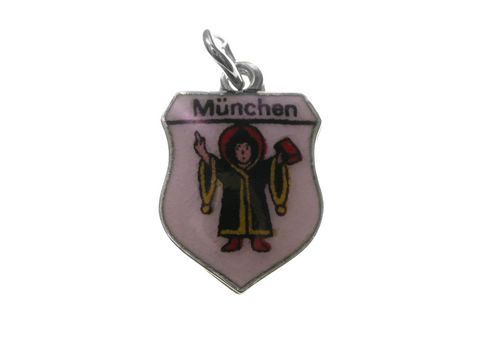 München Stadtwappen - Deutschland Wappen - Silber Anhänger