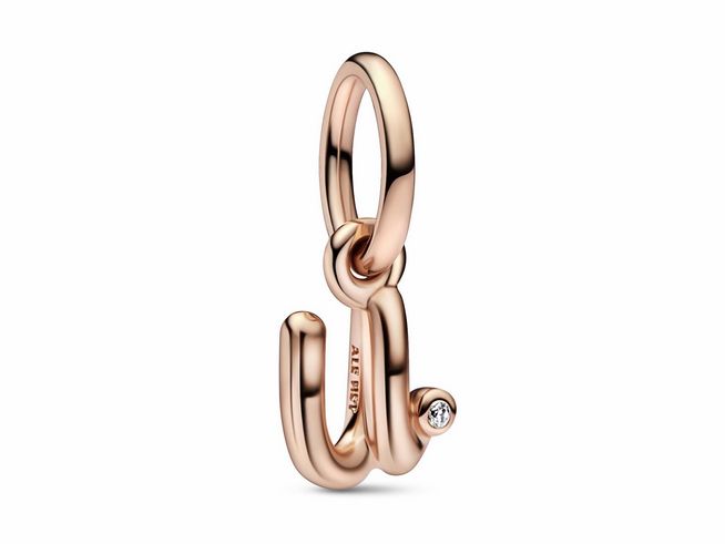 Pandora Charm 782479C01 - Buchstabe U - Roségold Vergoldung - Zirkonia