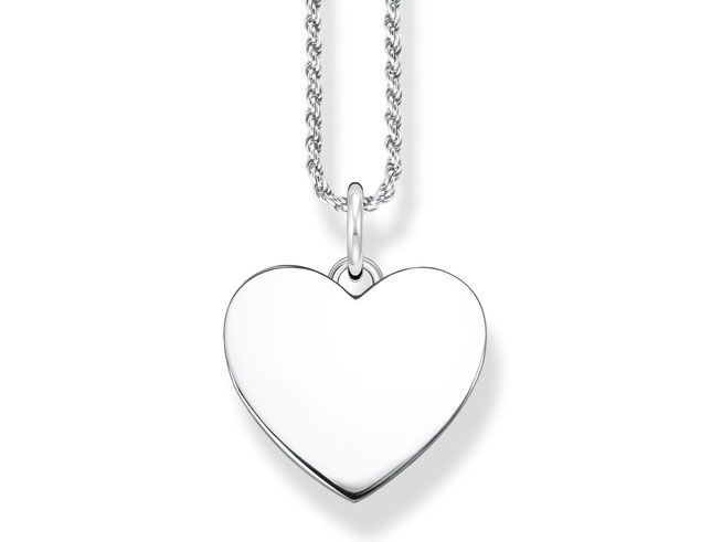 Thomas Sabo Gravur Kette & Herz Anhänger KE2132-001-21-L50 Silber - 50 cm