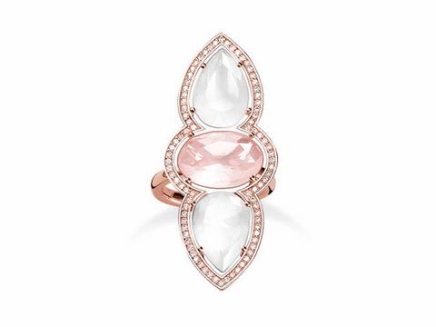 Thomas Sabo - TR2045-702-9-58 - Ring - Silber - verg. Roségold - Milky Quarz - Rosenquarz - Zirkonia - Gr. 58