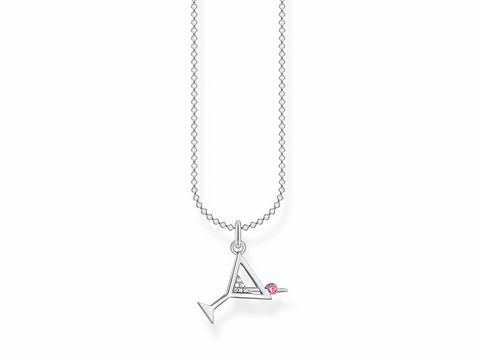 Thomas Sabo Charming Collection - KE2045-013-14-L45v - Cocktailglas - Kette mit Anhänger 38-40-42-45 cm Silber - synt. corundum