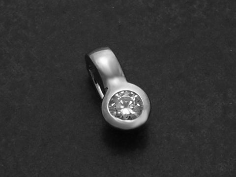 Modern Anhänger-Clip Sterling Silber rhod. elegant