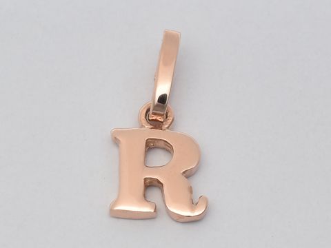 R - Buchstaben Anhänger 925 Sterling Silber rosé vergoldet