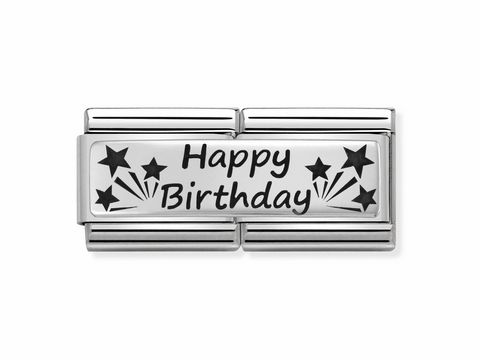 Nomination - 330710 13 - Happy Birthday - mit Gravur - SilverShine Classic