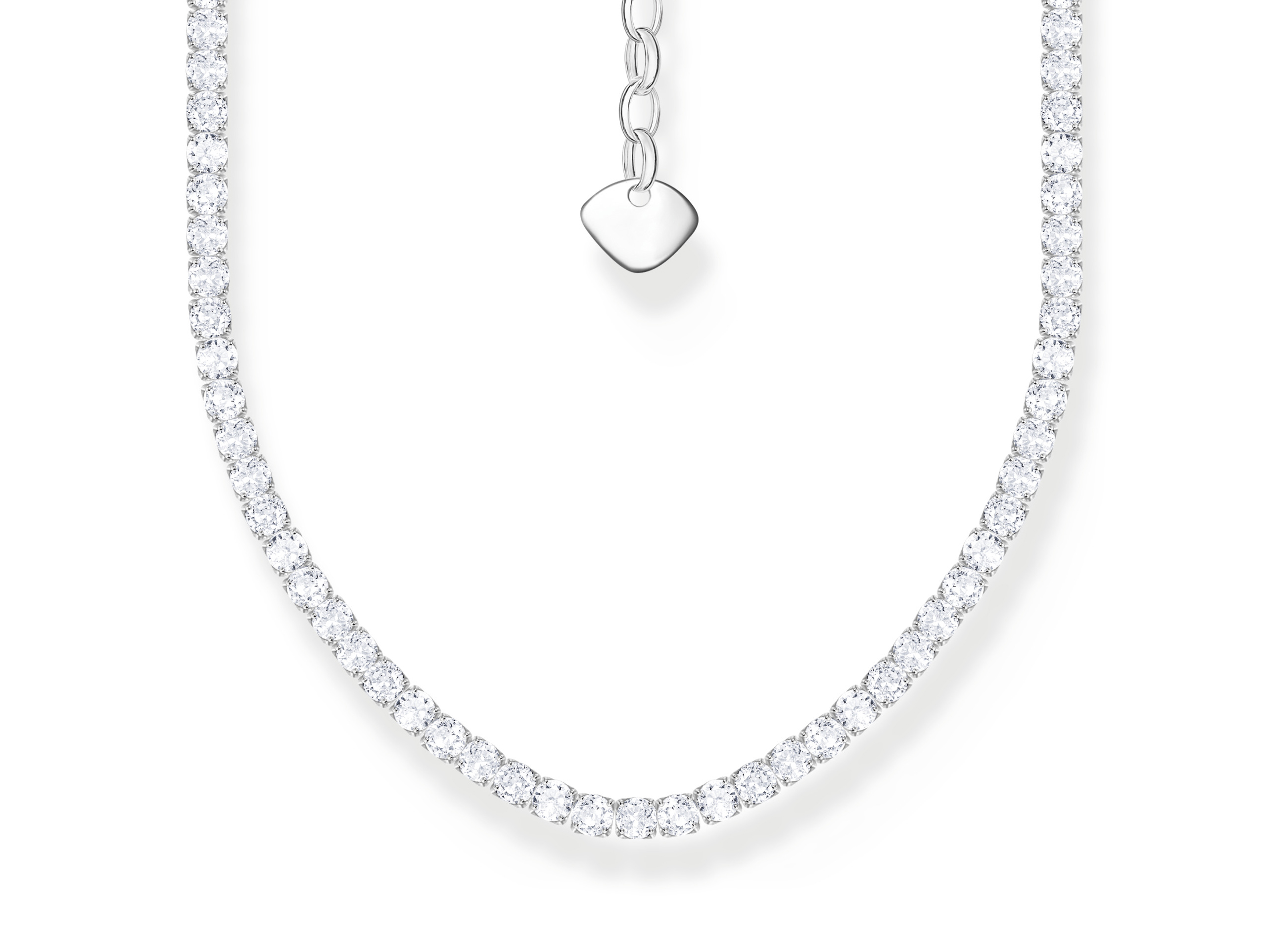 Elegante Thomas Sabo KE2303-051-14-L42v Kette in Silber mit weißen Zirkonia, verstellbar von 38 bis 42 cm, strahlt zeitlosen Glanz aus. Ideal für besondere Anlässe.