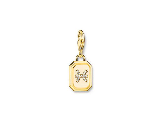 Thomas Sabo 2154-414-39 Charm-Anhänger - Sternzeichen Fische - Silber Gelbgold verg. & Zirkonia