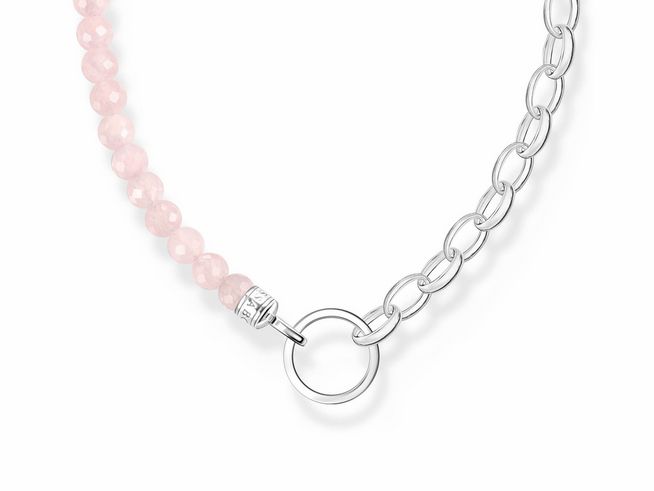 Thomas Sabo KE2188-034-9-L45v Kette - Silber + Rosenquarz - pink - 40 - 45 cm