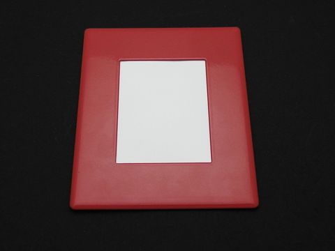 Bilderrahmen magnetisch 7 x 5,5 cm - rot - für 4 x 3 cm Bilder - Gravur möglich