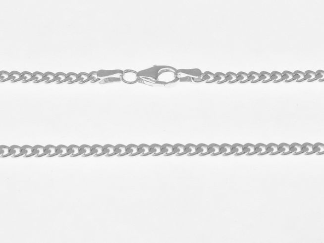 Silberkette 925 Sterling Silber Panzermuster 42cm 2,7mm