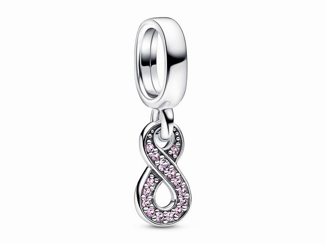 Pandora 792766C01 - Funkelnder Unendlichkeits-Charm-Anhänger - Sterling Silber - Crystal Pink