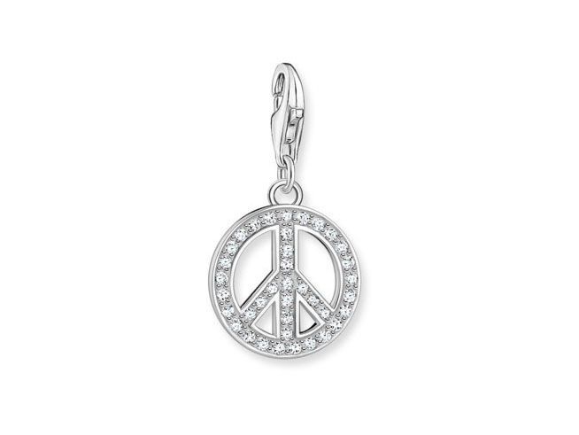 Thomas Sabo Charm-Anhänger - Peace 1880-051-14 - Sterling Silber - Zirkonia - weiß